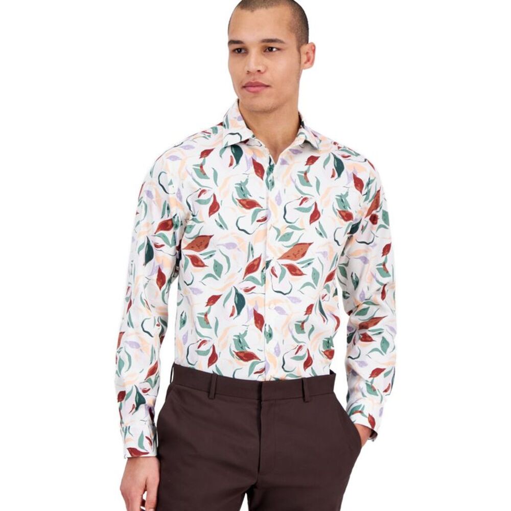 bar III Mens Isola Bella Floral Print Button Up Shirt, NWT